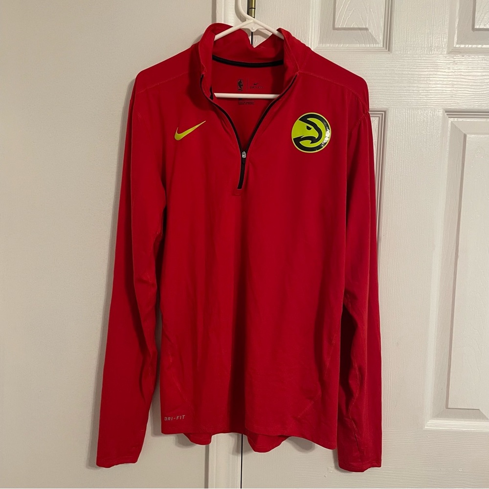 Men - Nike - Atlanta Hawks - Running Quarter Zip - Red - Size Medium
